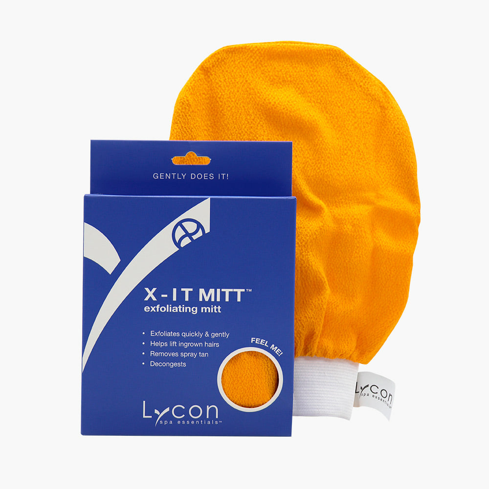 X-it mitt eksfolierende handske fra Lycon til kroppen