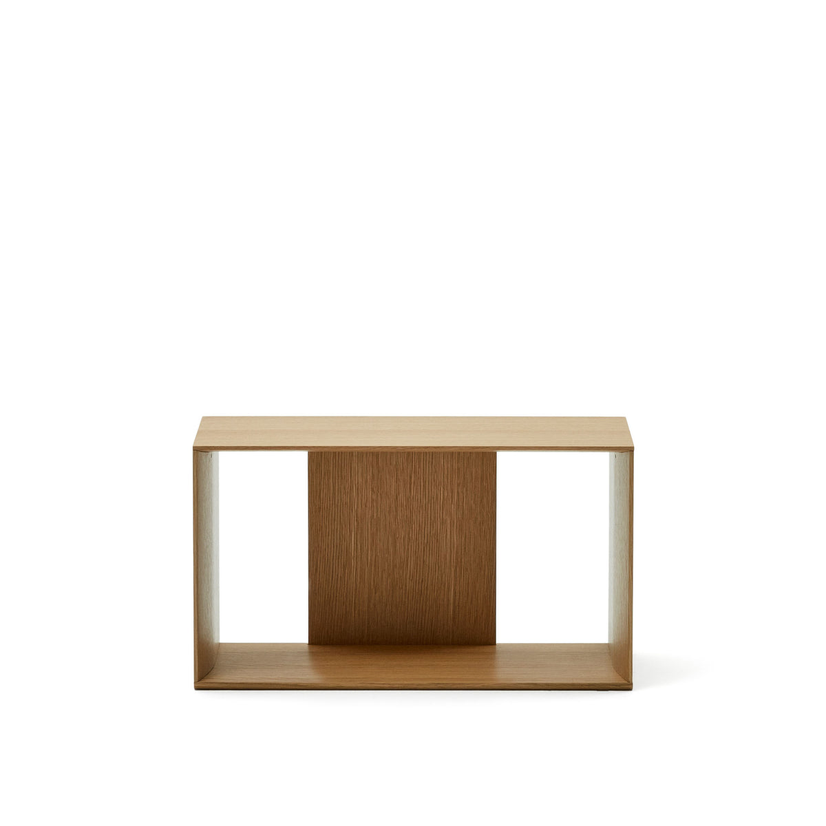 Kave Home Litto medium åbent hyldemodul i brun egefinér, 67x38