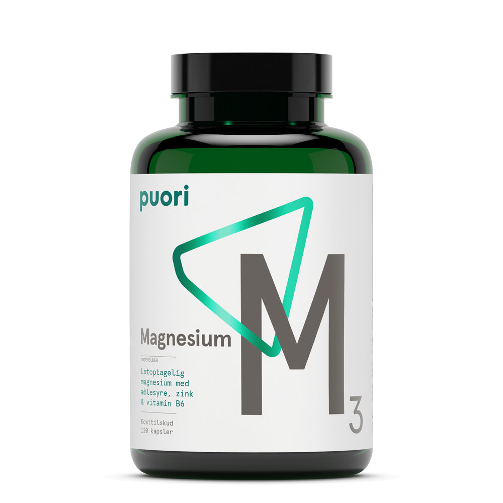 Pakning med Puori M3 magnesium, 120 kapsler