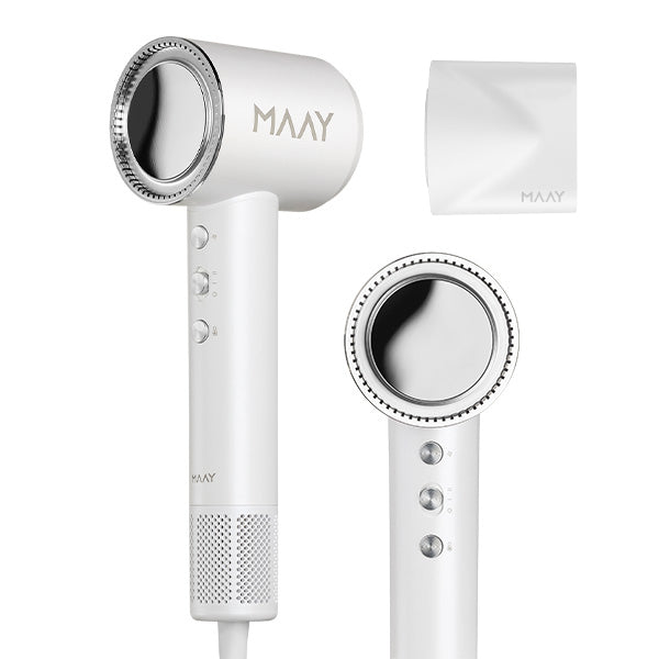 Hvid MAAY Ionic hårtørrer med dansk design