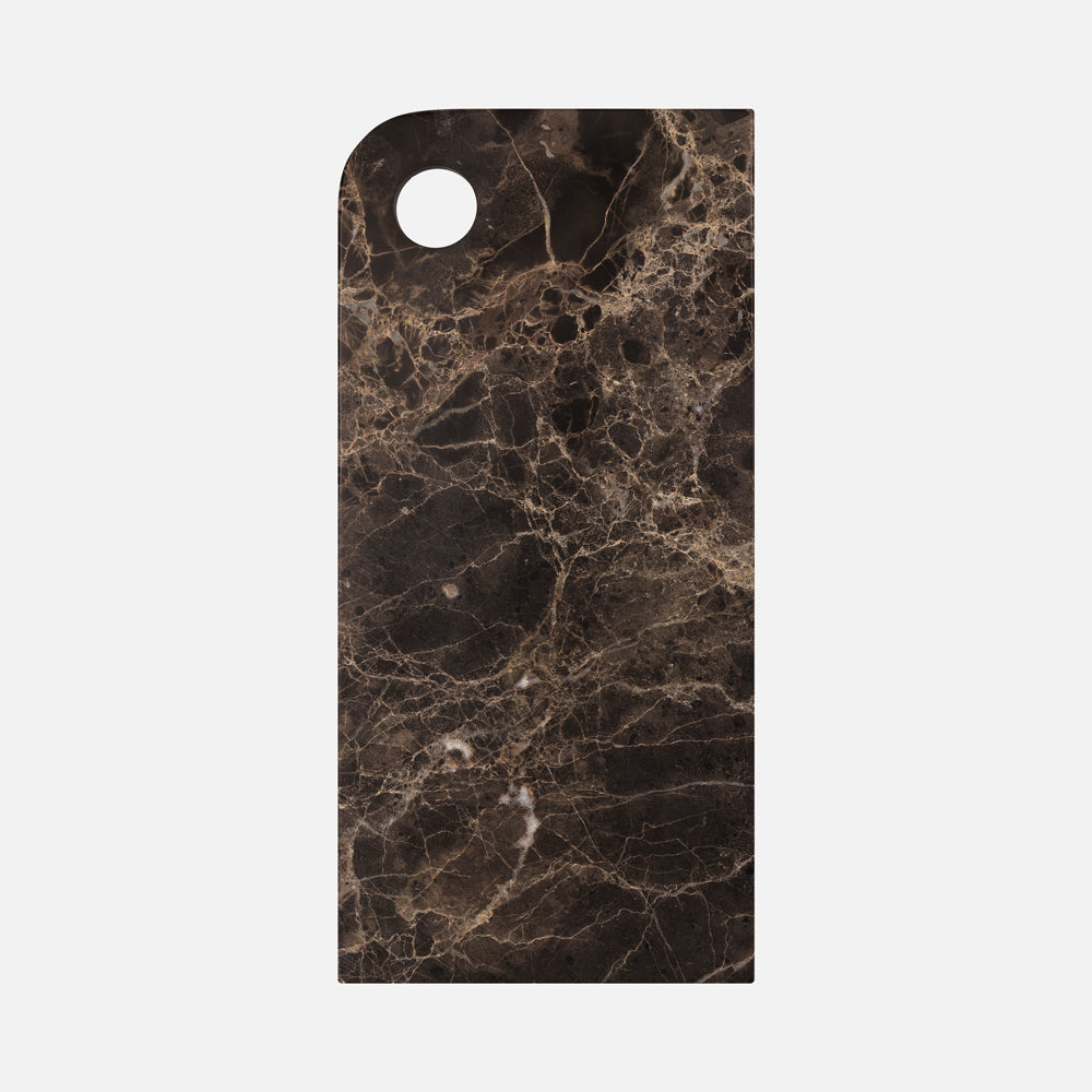 Mette Ditmer Marble serveringsbræt large i mørkebrun marmor