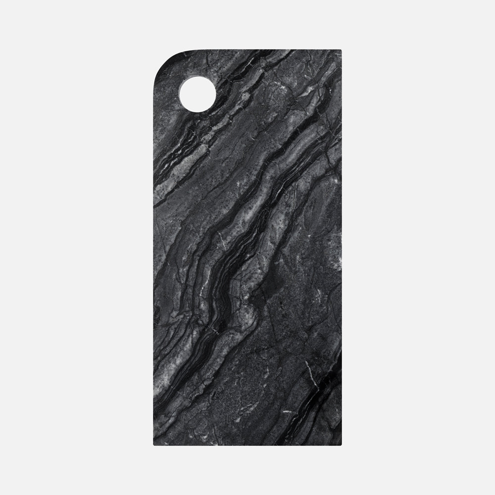 Mette Ditmer Marble serveringsbræt large i sort og grå marmor