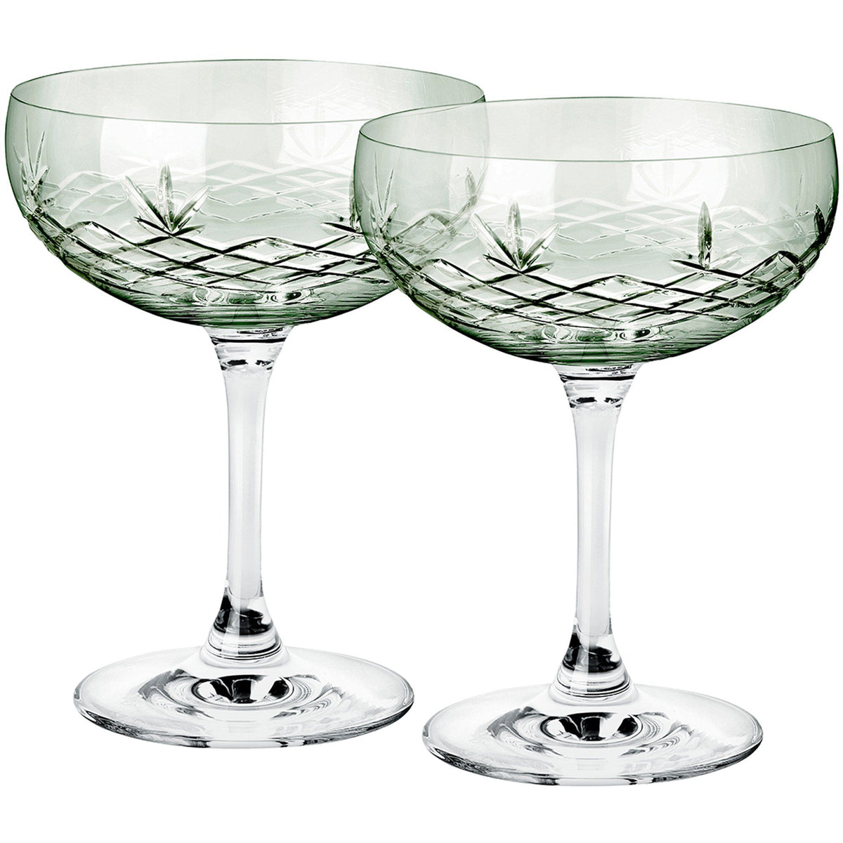 Frederik Bagger Crispy Gatsby champagneglas i krystal, farven emerald