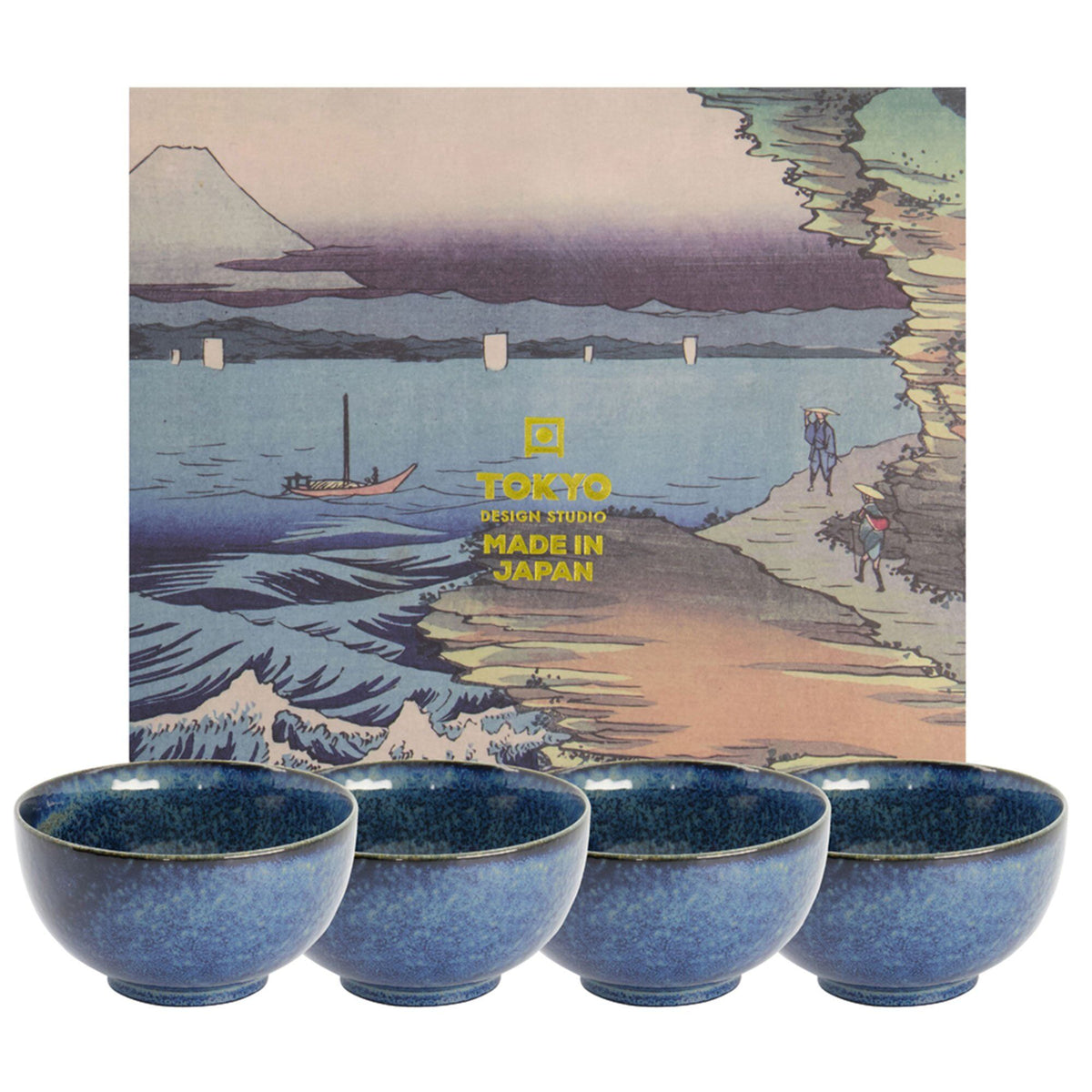 Gavesæt med fire Cobalt Blue skåle fra Tokyo Design Studio