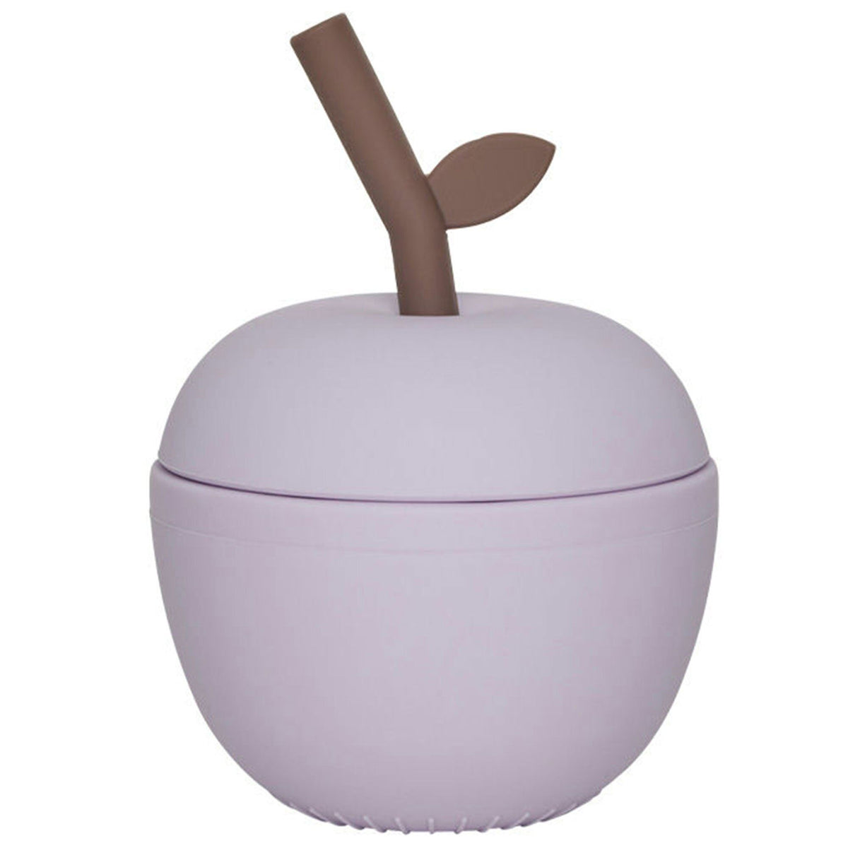 Oyoy Mini Apple børnekrus i lavender, fremstillet i blød silikone