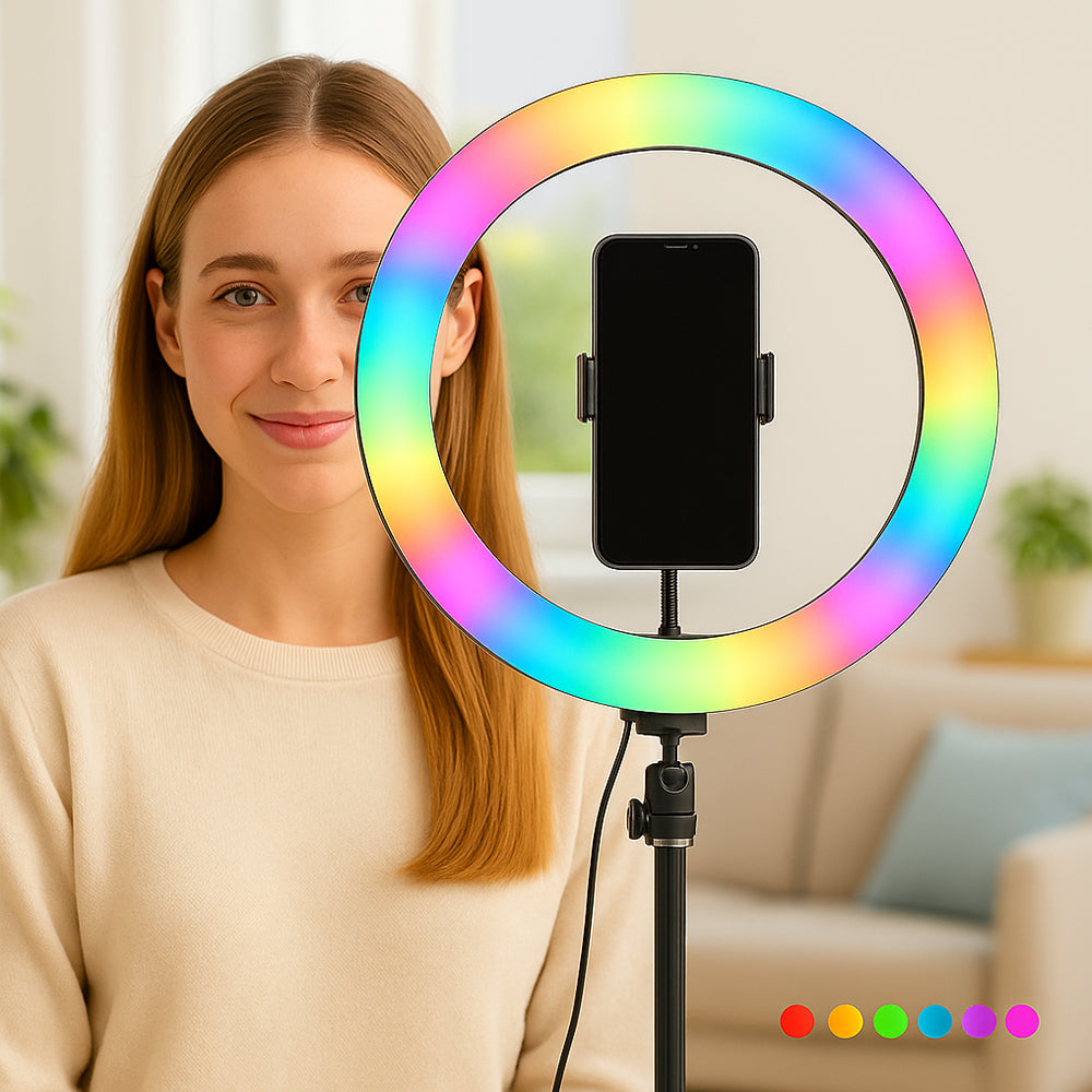 Se Ring Light RGB - 15 lyskombinationer - MJ30 ✔ Kæmpe udvalg i Satana - Køb online på udsalg og tilbud lige nu ✔ Billig fragt • Hurtig levering - Varenummer: Satana-1586566 på lager - Udsalg på Hus & Fritid > Spar stort – op til 53% - Over 785 kendte brands på udsalg
