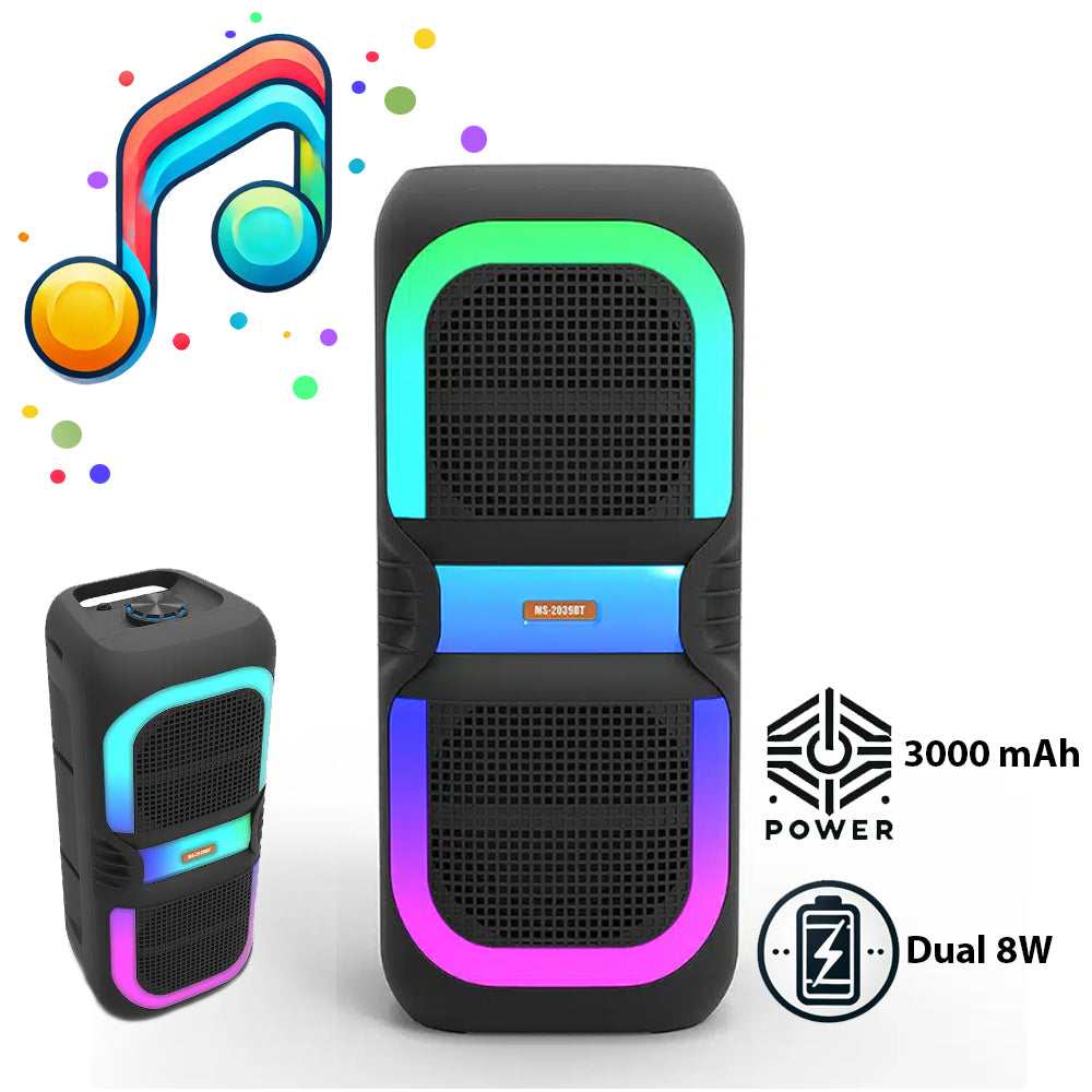 Bluetooth soundbox med RGB-lys, FM-radio og mikrofon, model MS-2039BT