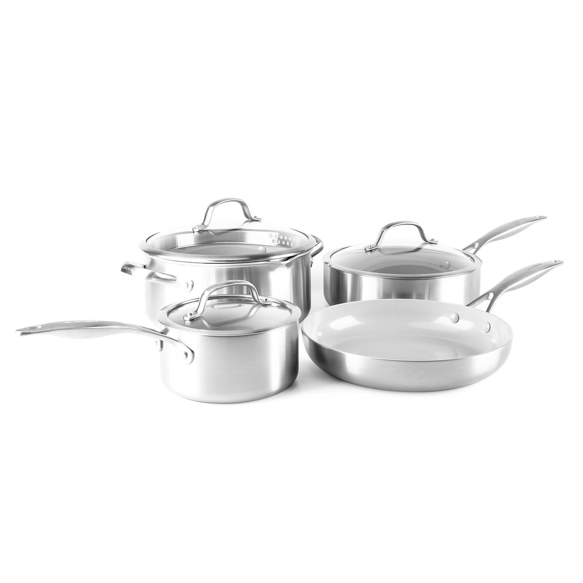 Greenpan Venice Pro grydesæt med 7 dele i rustfrit stål