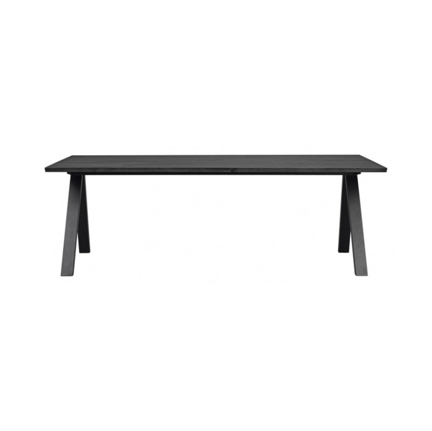 Rowico Home Carradale spisebord i sort ask med V-formede ben i sort metal