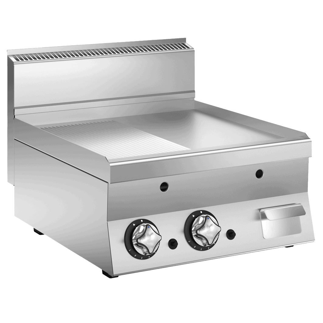 Wery FT66GM gasstegeplade med halv glat og halv rillet flade, 600 mm