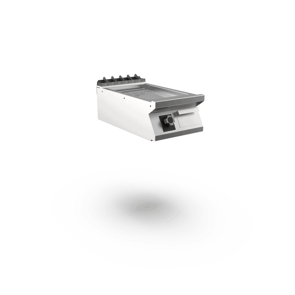 Wery FT74ERCT bordmodel el-stegeplade 40 cm med rillet flade i blank krom