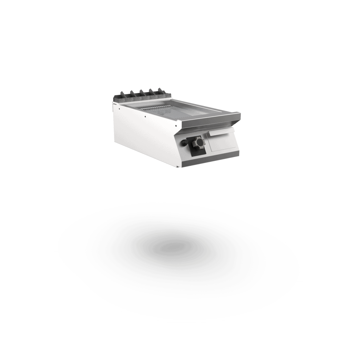 Wery FT74GRCT smal gasstegeplade med 40 cm rillet spejlblank flade, bordmodel