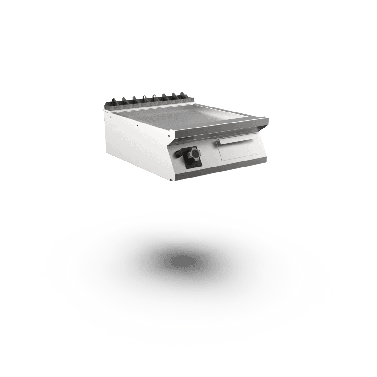 Wery FT76GLCST 60 cm gasstegeplade med glat flade i mat krom, bordmodel