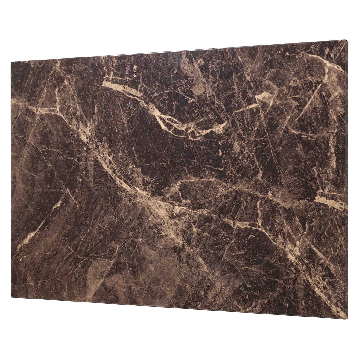 Stor magnetisk ståltavle 90 x 60 cm med marmorprint i brune toner