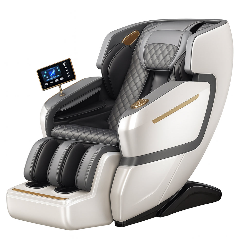 Se Massagestol 4D Luksus Pro+ med SL-teknologi Varmeterapi Stemme Kontrol & Touchskærm - Model M5 hvid ✔ Kæmpe udvalg i Satana - Køb online på udsalg og tilbud lige nu ✔ Lav fragtpris og hurtig levering - Varenummer: Satana-1423113 på lager - Udsalg på Sundhed > Op til 57% rabat - Mere end 1.329 populære mærker på udsalg