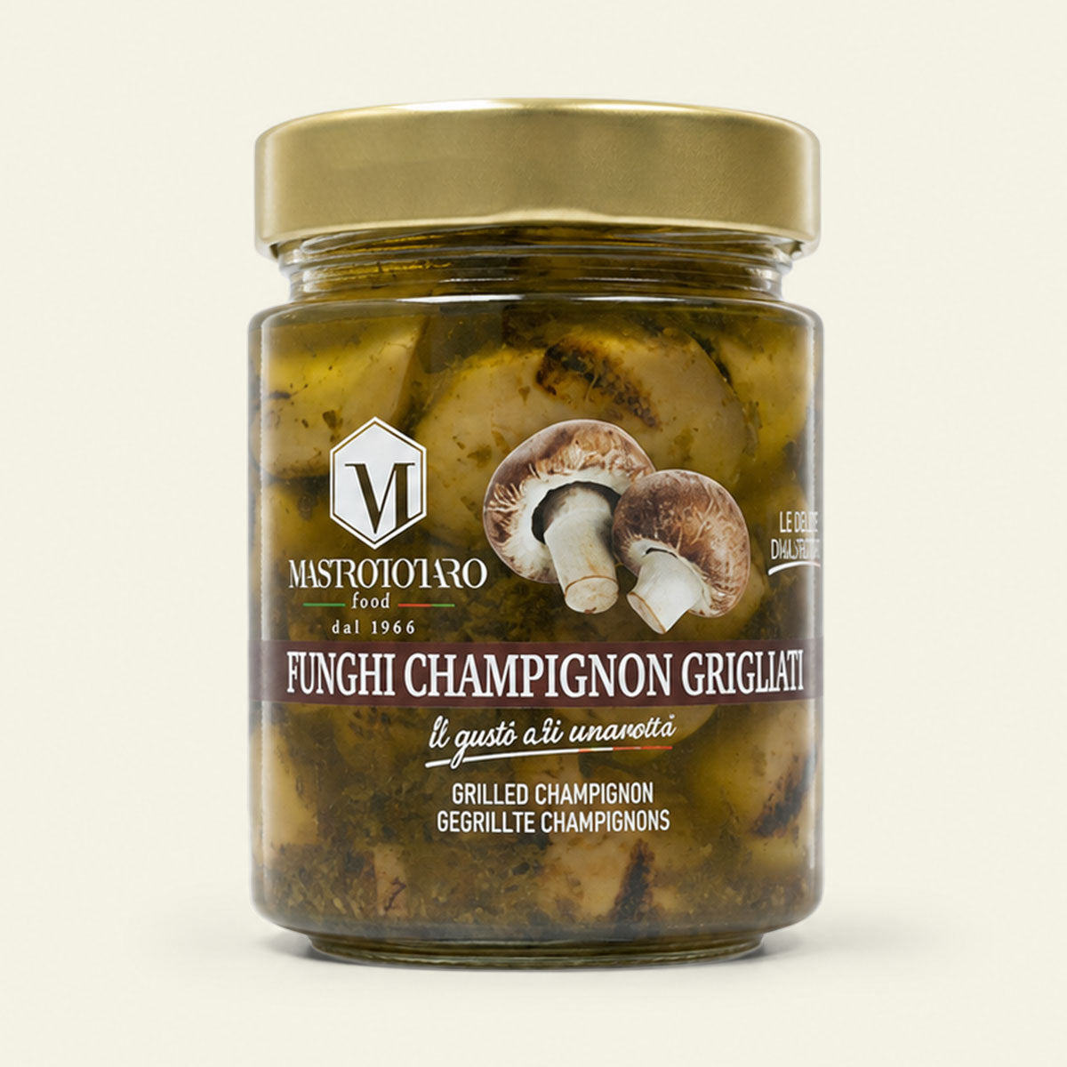 Mastrototaro grillede champignoner, svampetopping til pizza