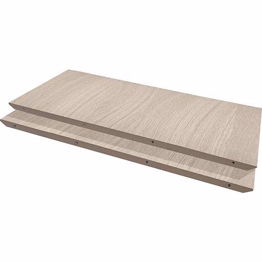 To tillægsplader i hvidpigmenteret eg finér fra Meza by Hammel, 48 x 135 cm