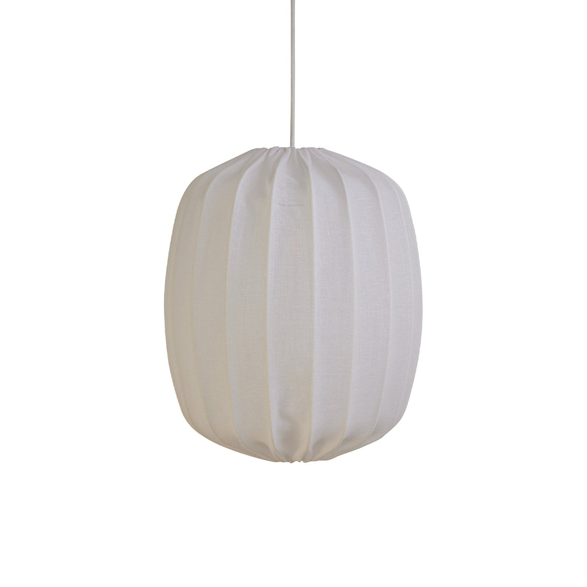Hvid Prisma loftslampe i hørstof på 25 cm fra Watt&Veke