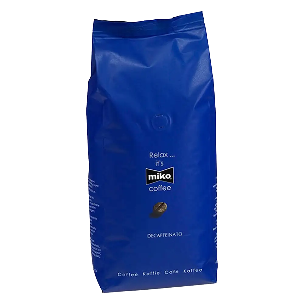 Pakke Miko Espresso koffeinfri mellemristede kaffebønner på 1 kg