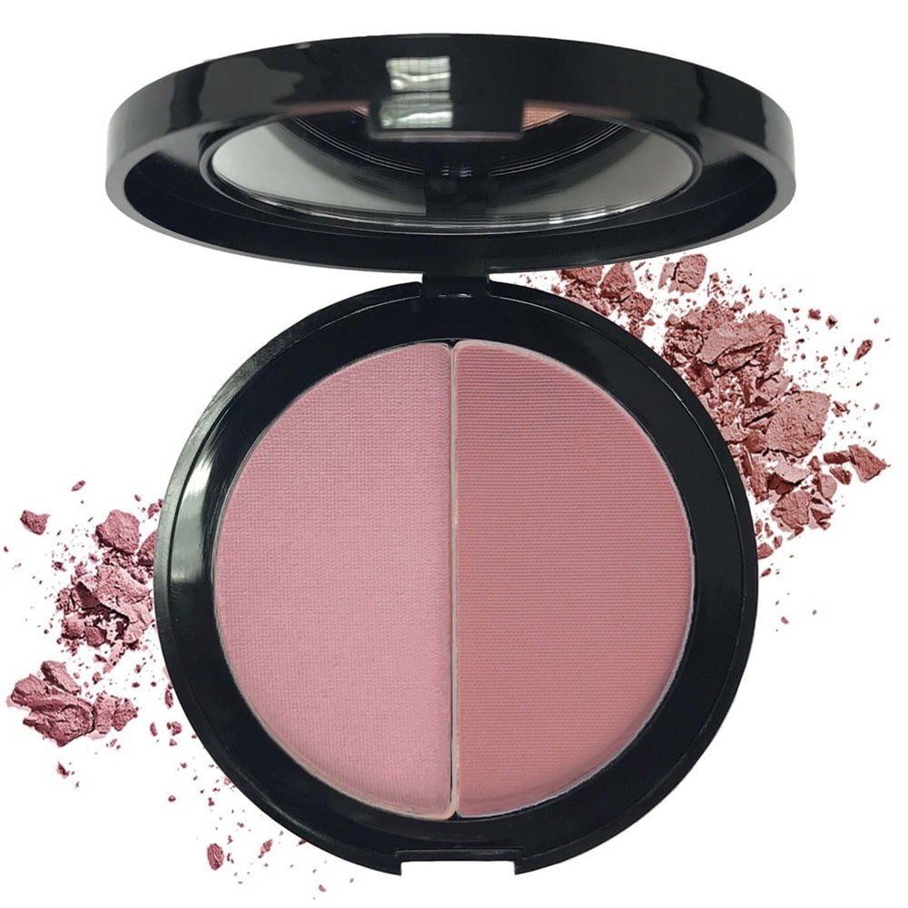 Mineralogie Compact Pressed Blush Duo Spring Beauty, kompakt med to blushfarver og spejl