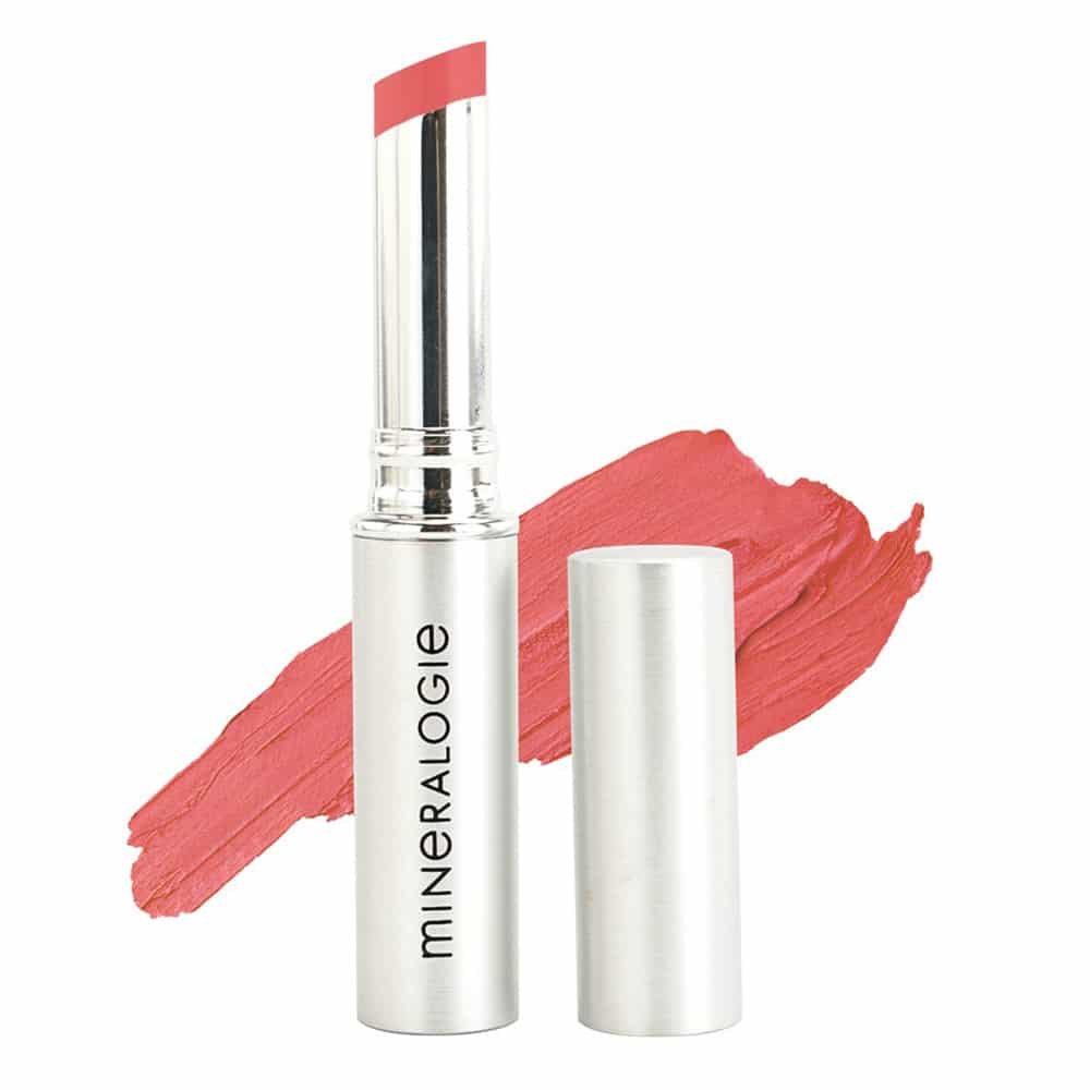 Mineralogie Lipstick Samba Blushing mineral læbestift i varm samba-rosa fra Insight Cosmetics