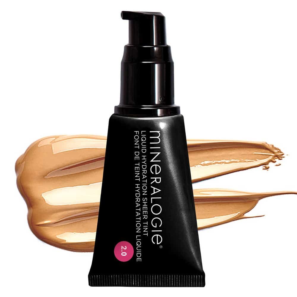 Flaske med Mineralogie Liquid Hydration 2.0 flydende foundation i nuancen Medium, 30 ml