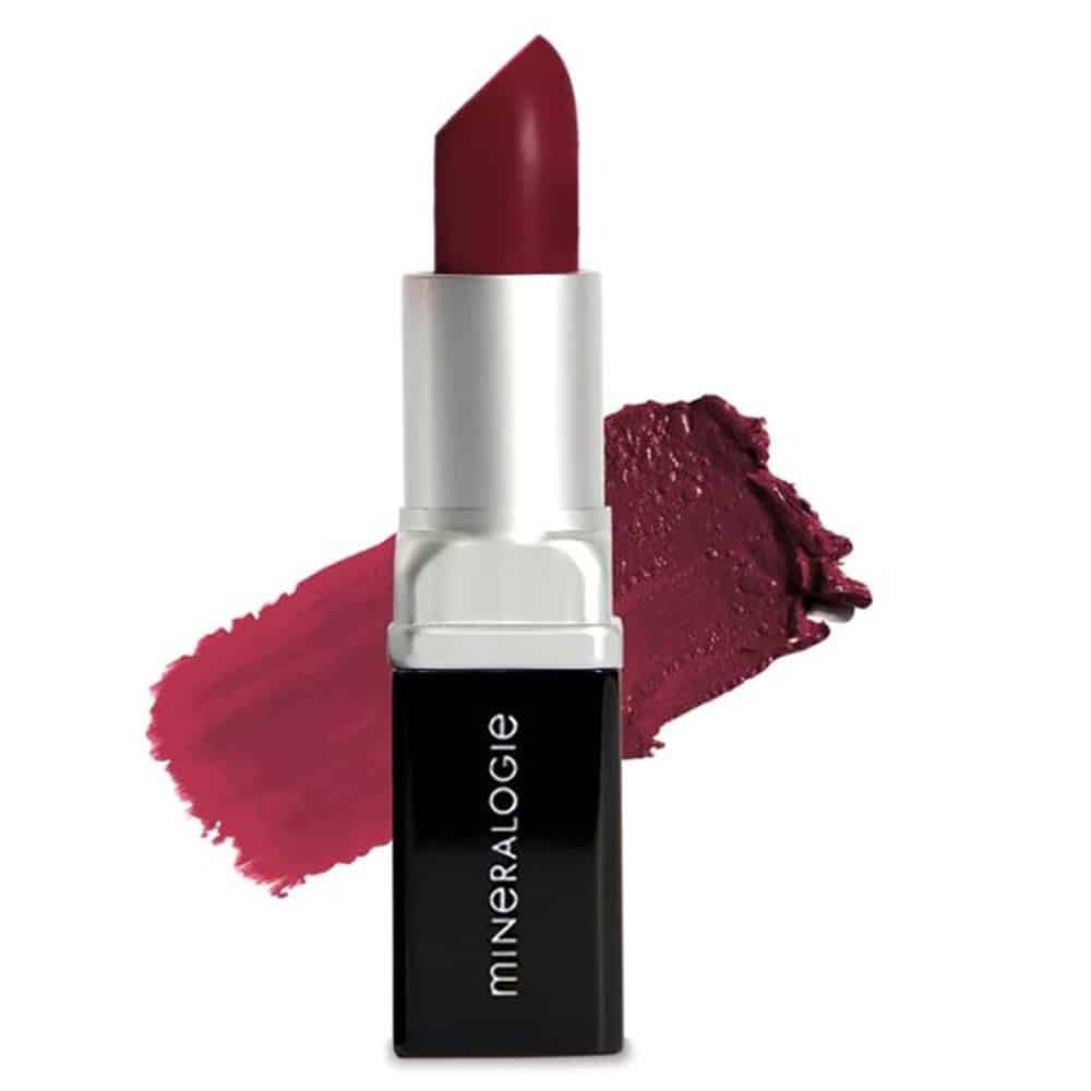 Mineralogie Rescue Lipstick i nuancen Black Cherry, dyb sort-kirsebærrød læbestift