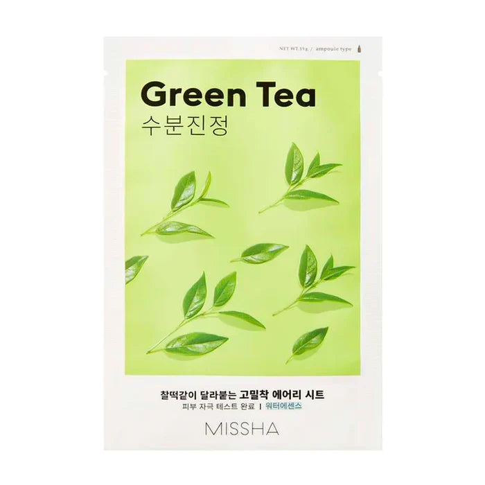 Missha Airy Fit Sheet Mask i varianten Green Tea, ultratynd ansigtsmaske