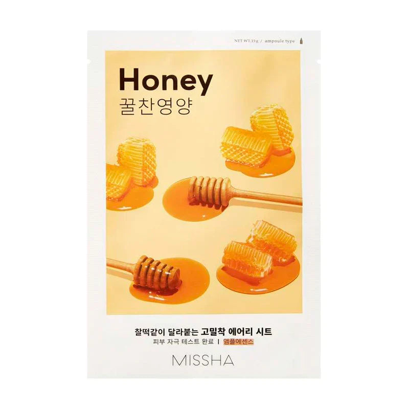 Missha Airy Fit Sheet Mask Honey, honning-sheetmaske i rispapir