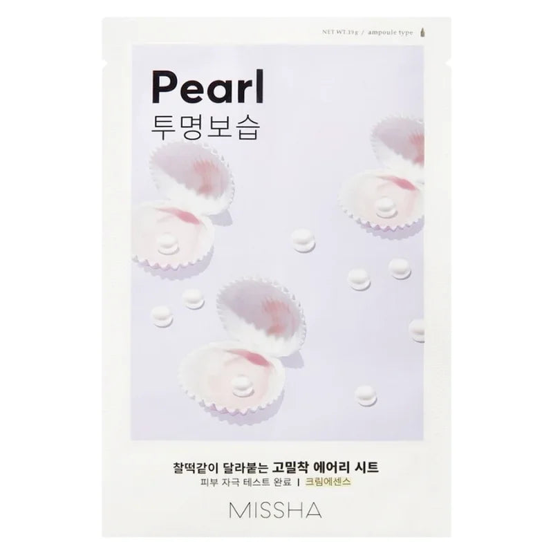 Missha Airy Fit Sheet Mask #Pearl, glødgivende sheetmaske med perleekstrakt