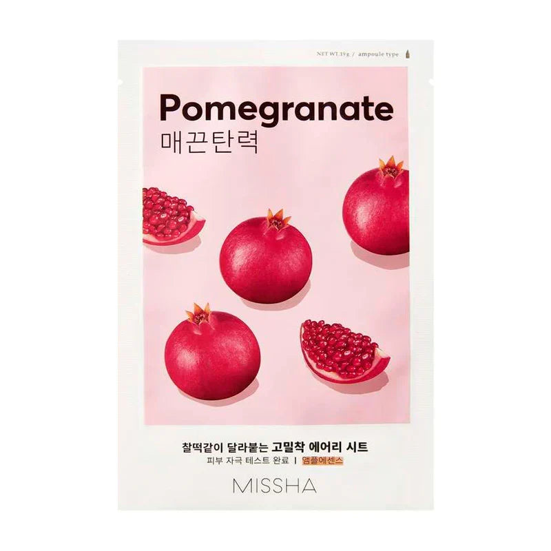 Missha Airy Fit Sheet Mask Pomegranate, sheetmaske med granatæbleekstrakt