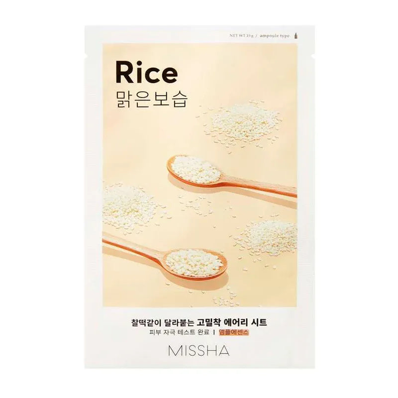 Missha Airy Fit Sheet Mask #Rice, ansigtsmaske med riseekstrakt