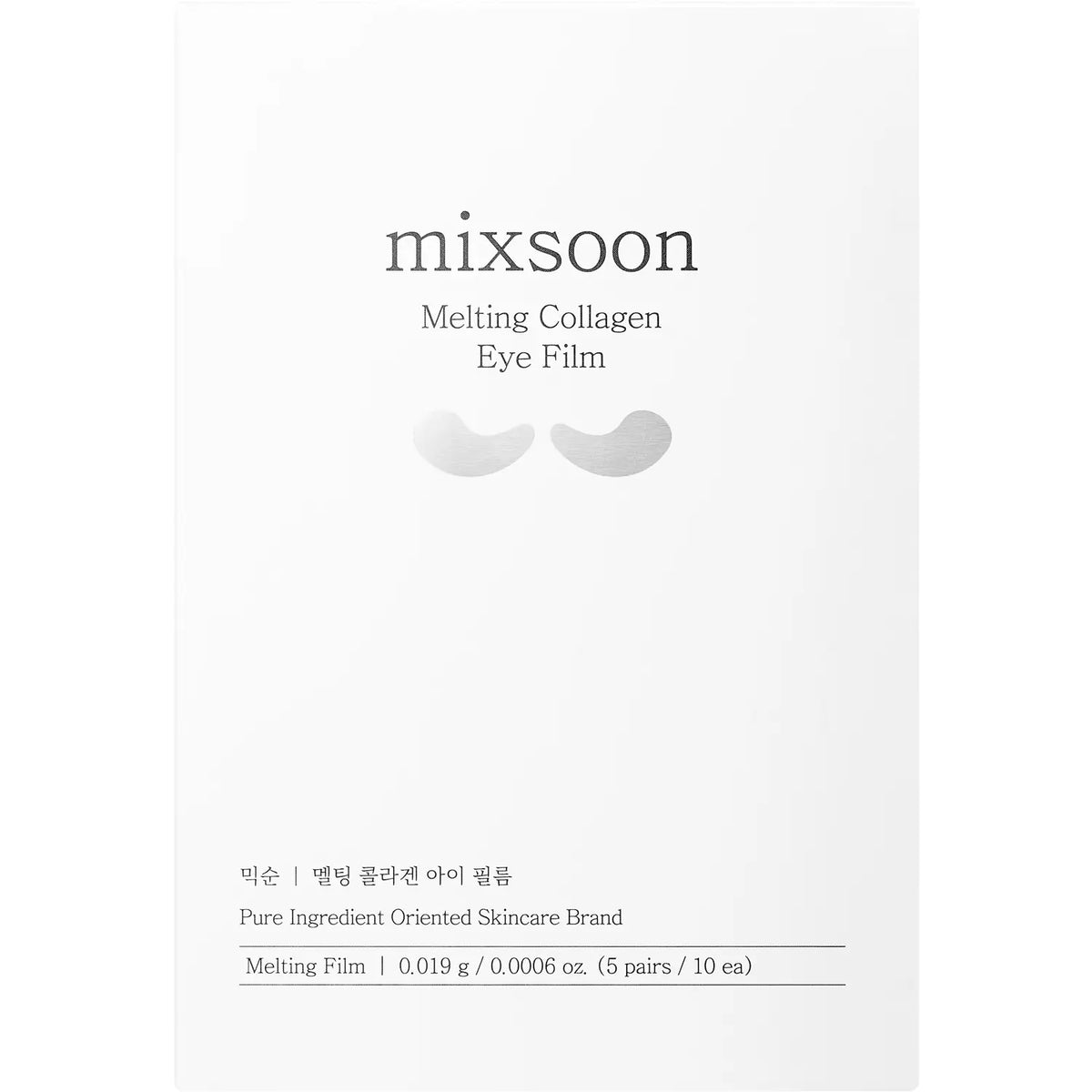 Mixsoon Melting Collagen Eye Film, pakke med 10 ultratynde øjenpatches