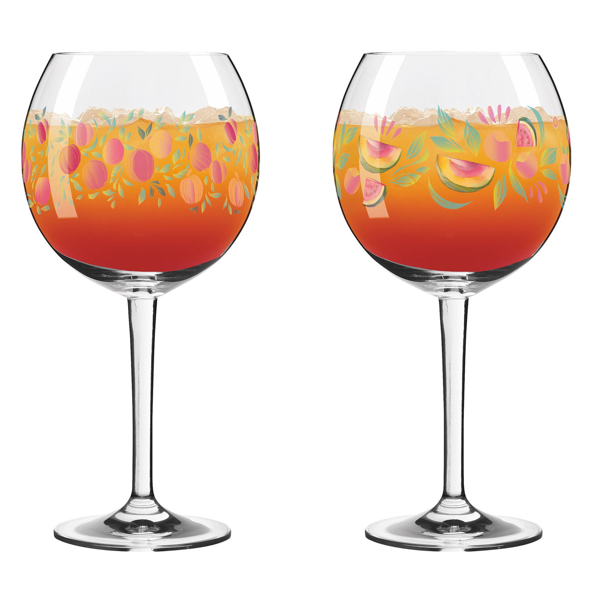 To Ritzenhoff Summer Breeze krystalglas med trykte motiver, 72 cl