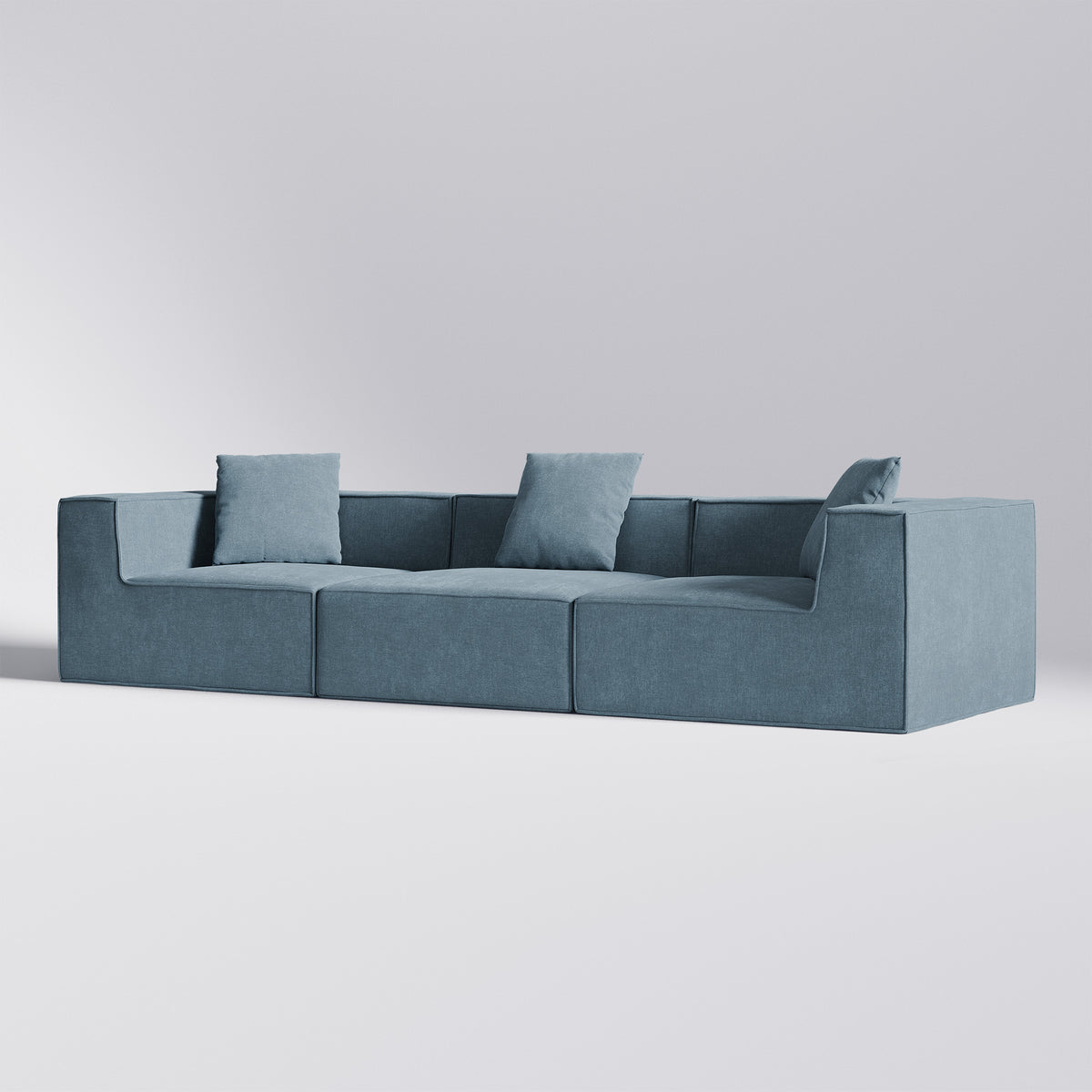Blå Moduri Harmony modulsofa med to hjørnemoduler og et sofamodul
