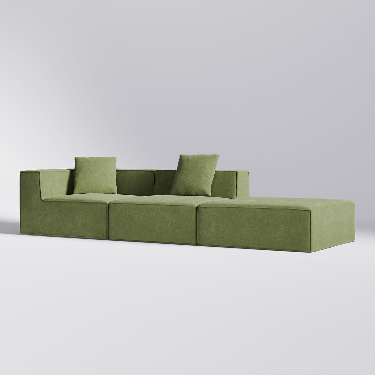 Grøn Moduri Comfort modulsofa med hjørnemodul, sofamodul og pufmodul