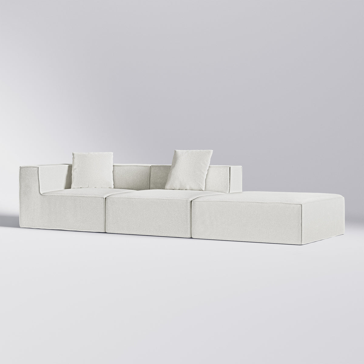 Hvid Moduri Comfort modulsofa med hjørne-, sofa- og pufmodul fra Zederkof