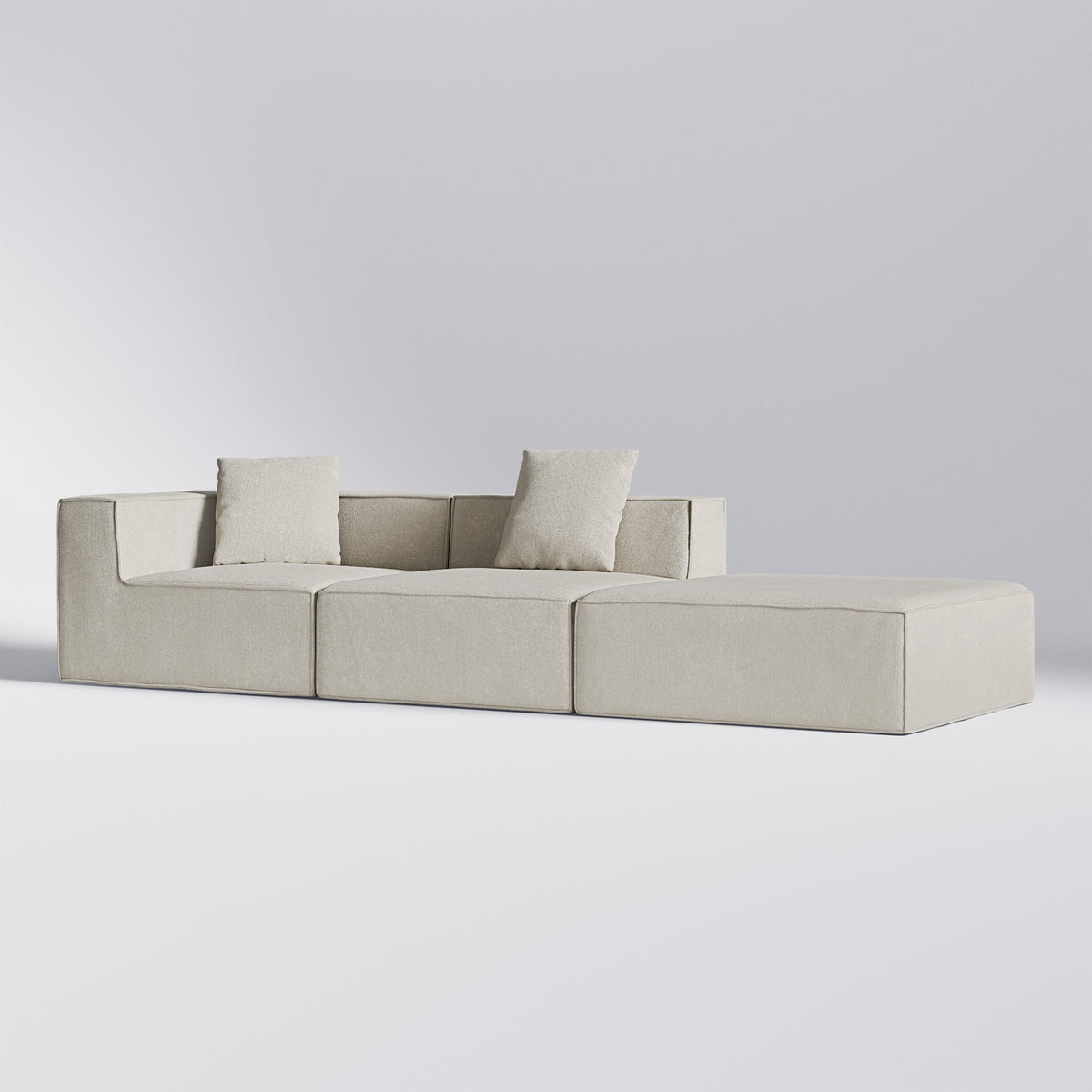 Beige Moduri Comfort modulsofa med hjørne-, sofa- og pufmodul fra Zederkof