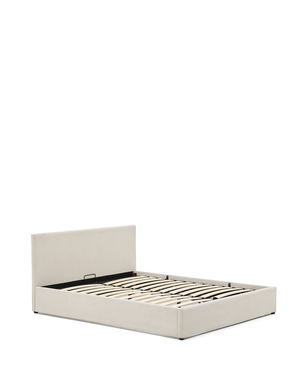Kave Home Nahiri sengeramme med opbevaring i beige chenille