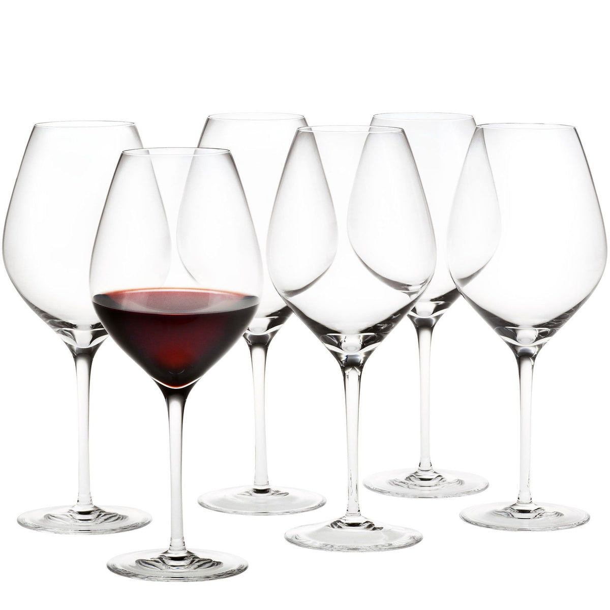 Seks klare Holmegaard Cabernet bourgogneglas à 69 cl