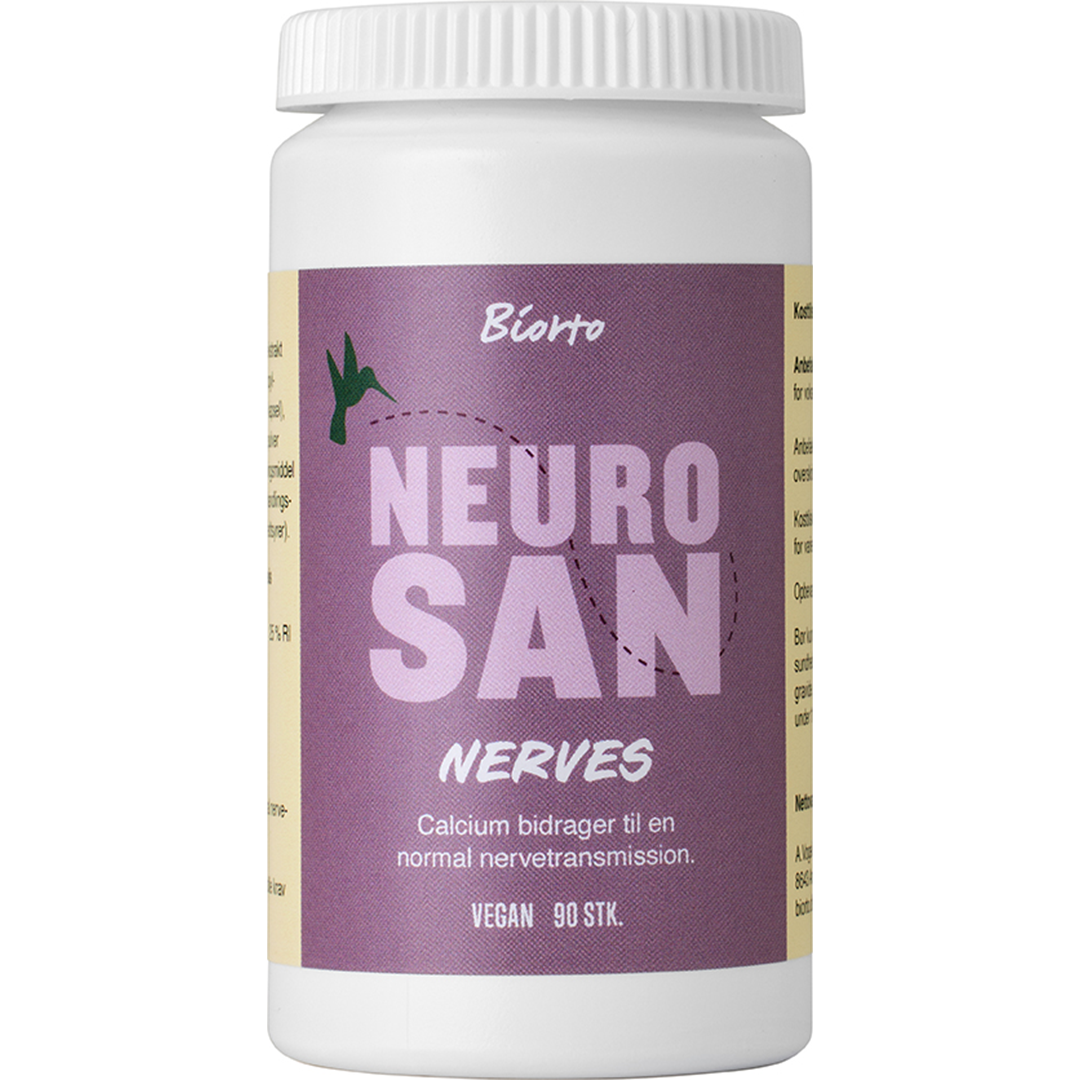 Pakning med Biorto Neurosan Nerves kosttilskud, 90 kapsler