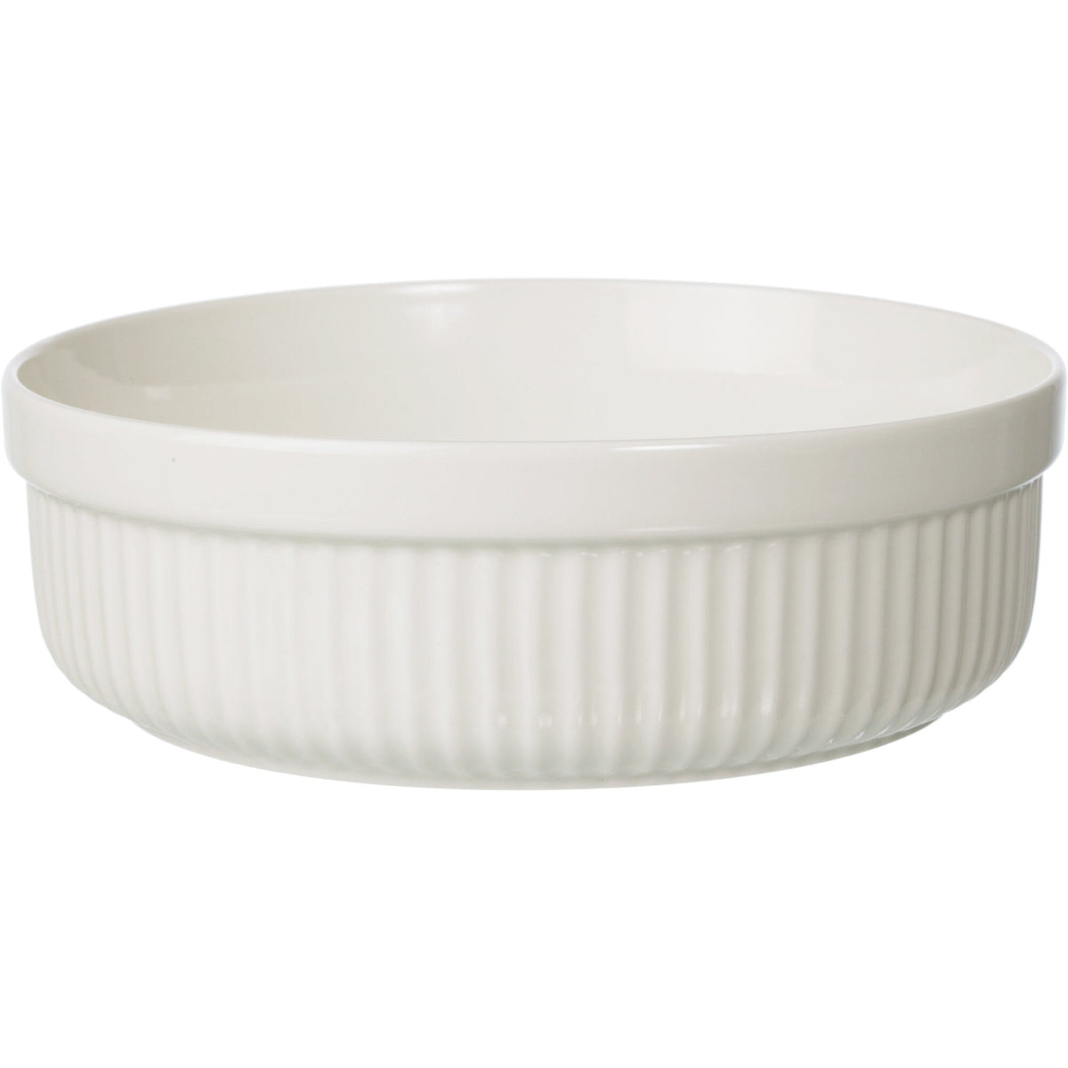 Arabia Uunikokki ovnfast fad på 2 liter i hvidt porcelæn med riller