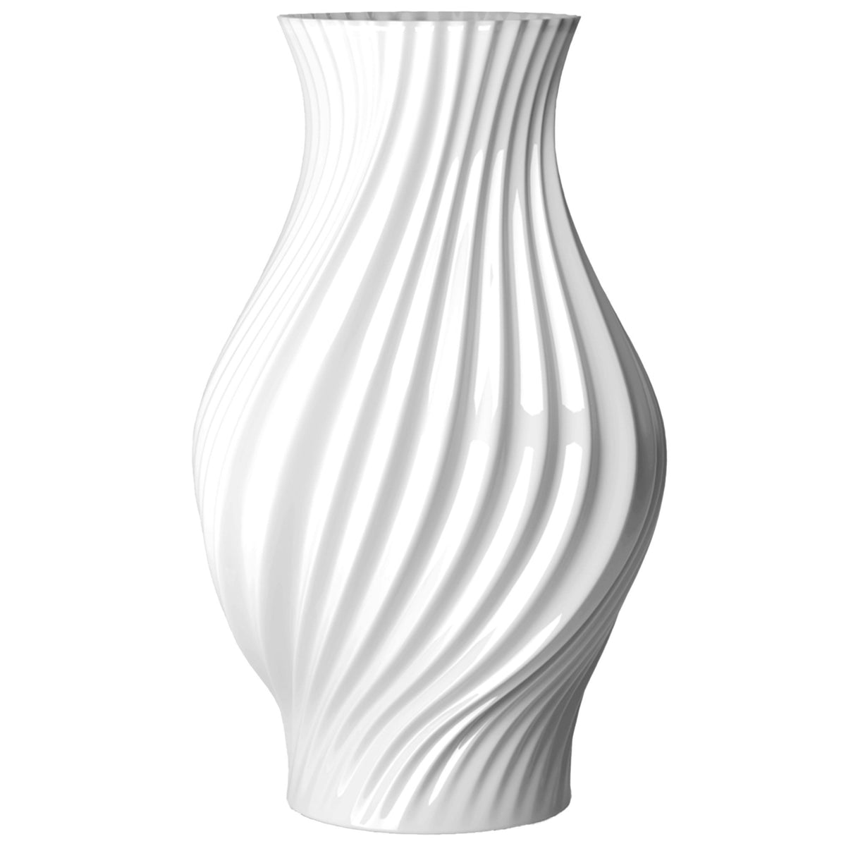 Hvid Twist porcelænsvase fra Lyngby Porcelæn med spiralform, 25 cm
