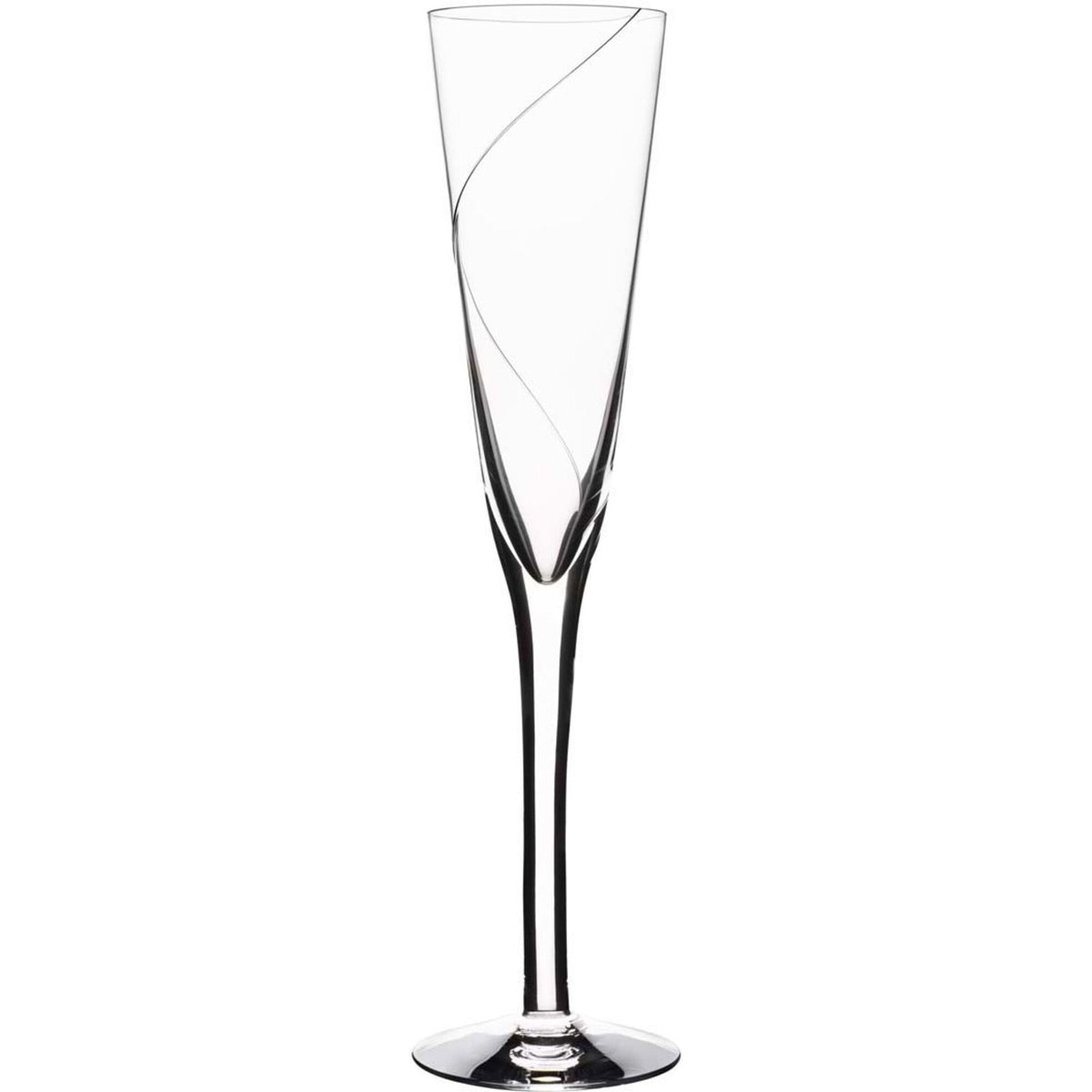 Elegant Kosta Boda Line champagneglas, mundblæst, 24 cm højt