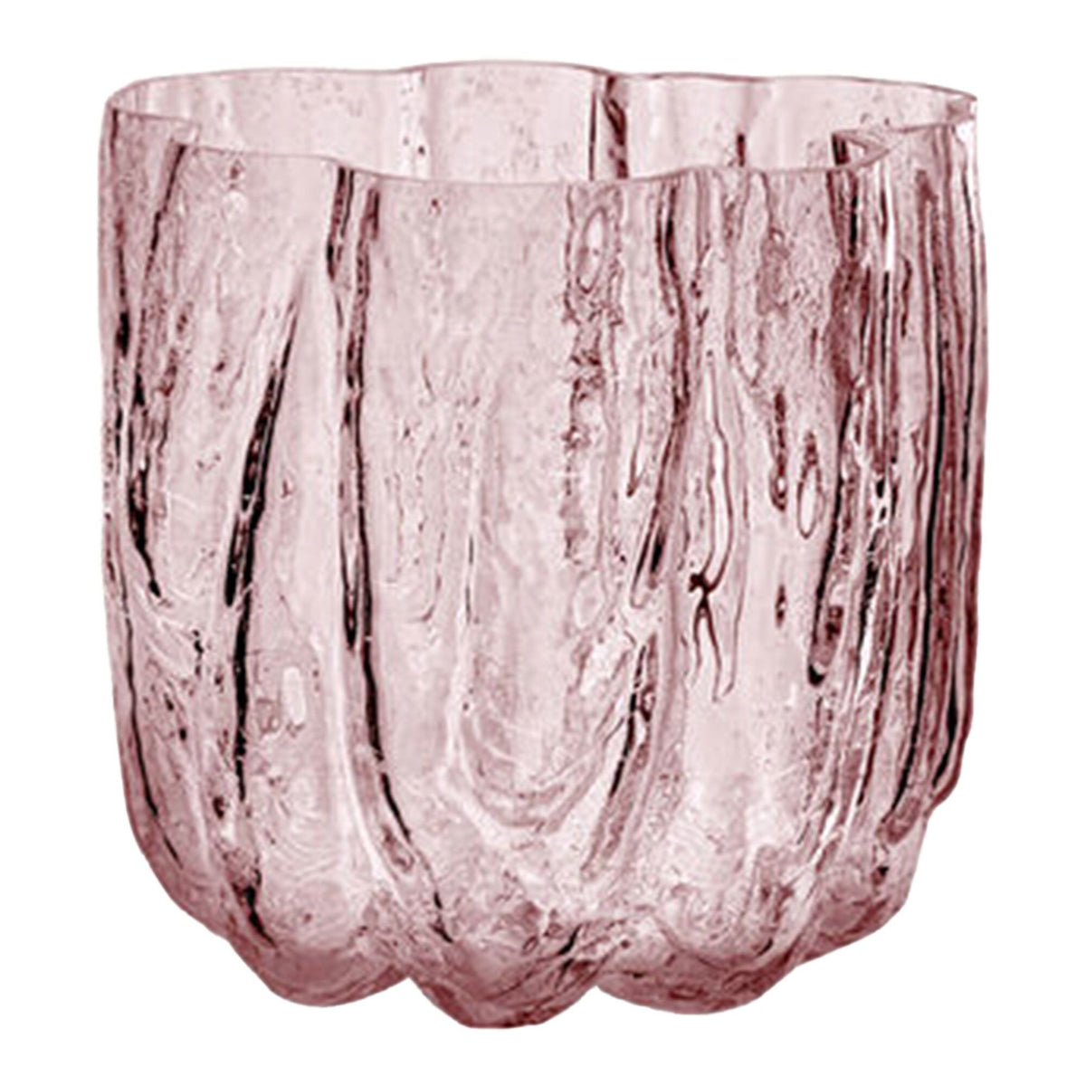 Rosa Kosta Boda Crackle vase på 12,1 cm i glas med krakeleret overflade