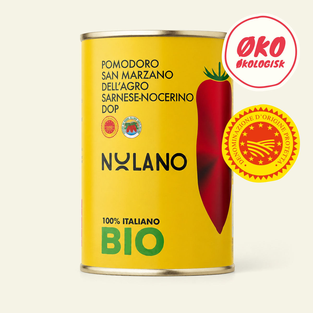 Nolano økologiske San Marzano D.O.P. tomater til pizzasauce