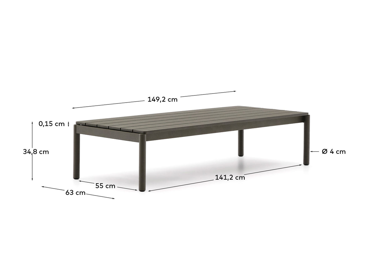 Se KAVE HOME Sorells udendørs sofabord, rektangulær - grøn aluminium (63x144,6) ❤ Kæmpe udvalg i Kave Home - Køb online på udsalg og tilbud lige nu ❤ Meget billig fragt og hurtig levering: 1 - 2 hverdage - Varenummer: Boboonline-117280 og barcode / Ean: 8447305019603 på lager - Udsalg på Udendørs møbler,Udendørs loungemøbler,Udendørs loungeborde,
Udendørs møbler,
Udendørs loungemøbler,
Terrasse og have,
U Spar op til 51% - Over 785 kendte brands på udsalg