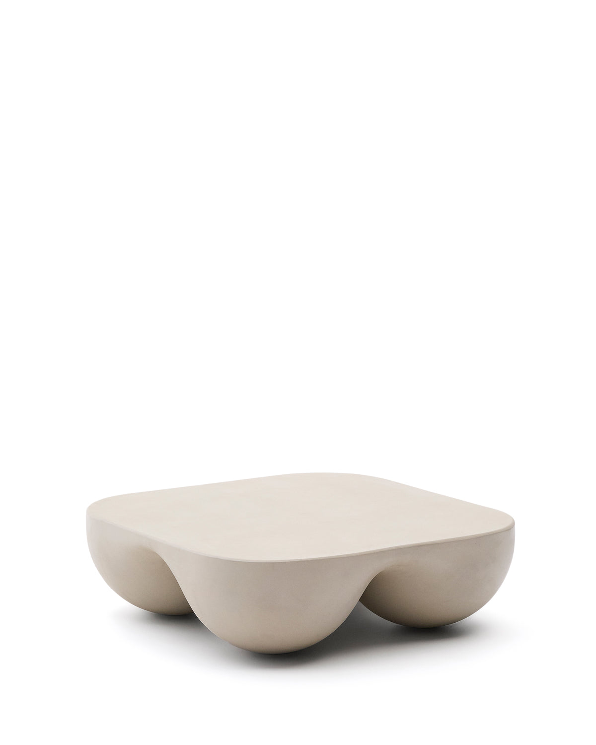 Kave Home Colba kvadratisk udendørs sofabord i grå polystone, 100 x 100 cm