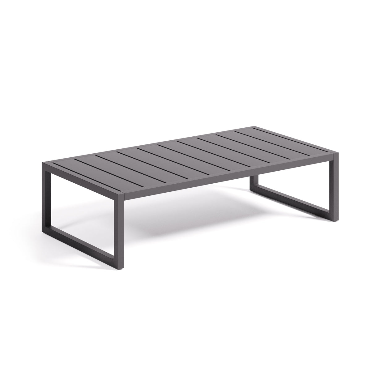 Rektangulært loungebord Comova fra Kave Home i sort aluminium, 60 x 114 cm