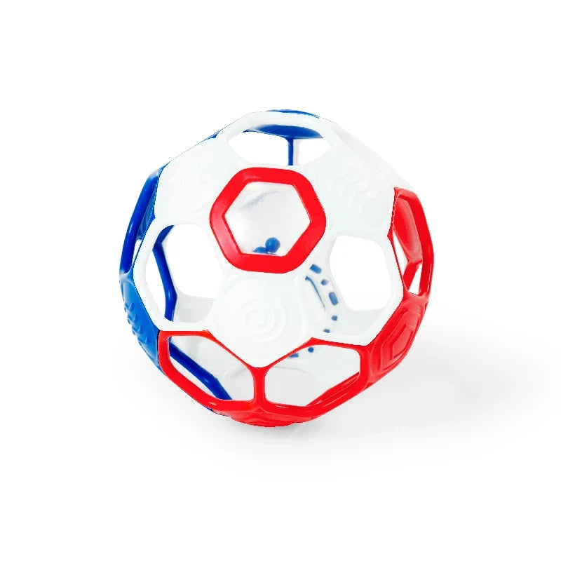 Oball Soccer fodboldrangle i rød, hvid og blå med mange huller